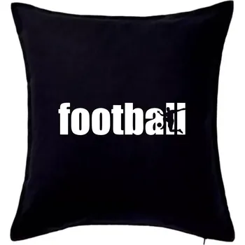 Polštář Football nápis - Polštář 50x50 - 50x50 - Pouze potah ( Černá )