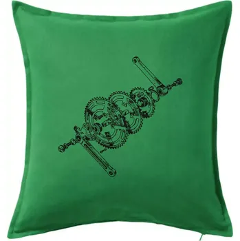 Polštář Cyklo rozkres převody - Polštář 50x50 - 50x50 - Pouze potah ( Středně zelená )