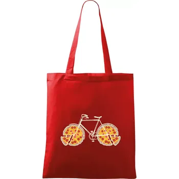 Nákupní taška Pizza kolo - Taška bavlněná - 42 x 38 cm ( Červená )