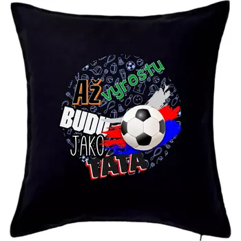 Polštář Až vyrostu budu jako táta - fotbalista - Polštář 50x50 - 50x50 - Včetně výplně ( Černá )