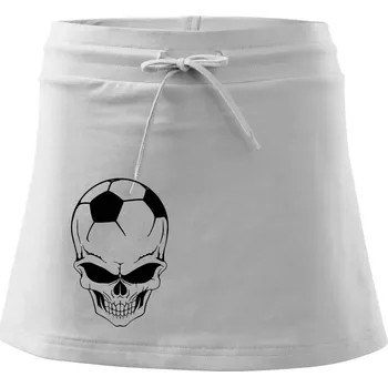 Dámská sukně Fotbal lebka míč - Sportovní sukně - two in one - XL ( Bílá )