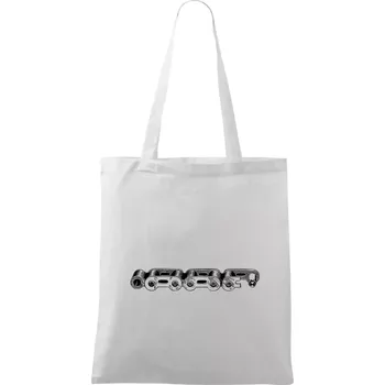 Cyklistický řetěz nákres - Taška bavlněná - 42 x 38 cm ( Bílá )