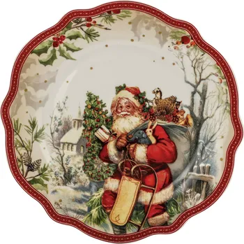 Talíř Porcelánové vánoční talíře MAGNOBLE 19 cm 4 ks.