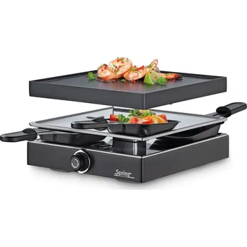 Kuchyňský gril SPRING Raclette Classic 750 W - elektrický stolní hliníkový gril s příslušenstvím