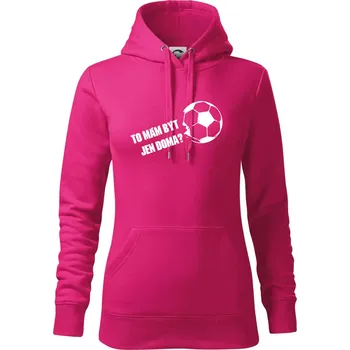 Dámská mikina To mám být jen doma? - Fotbal - Mikina dámská Cape s kapucí - S ( Purpurová )