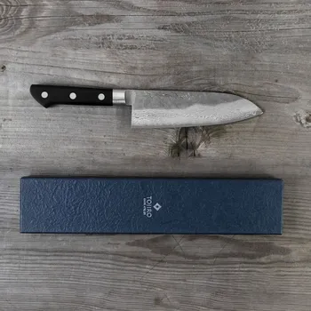 Kuchyňský nůž TOJIRO Atelier Forged VG-10 17 cm - nůž Santoku z nerezové oceli