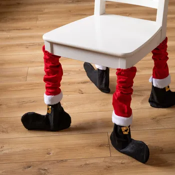 Vánoční dekorace Ponožky na nohy židle nebo stolu vánoční 50 x 25 cm 4 ks