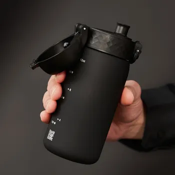 Láhev ION8 Recyclon Black 0,35 l - láhev / bidon na vodu se slámkou