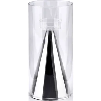 Svícen Skleněný svícen MONDEX RITA SILVER 25 cm