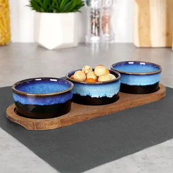 Misky na dip a občerstvení keramické na podstavci EXCELLENT HOUSEWARE 4 ks