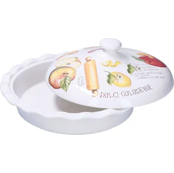 LA PORCELLANA BIANCA Goloserie 27 cm - porcelánový dortový talíř s poklicí