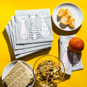 Papírový ubrousek Dekorační papírové ubrousky THREE CATS GREY 20 ks.