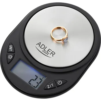 Kuchyňská váha ADLER Jewellery černá - ocelová elektronická klenotnická váha