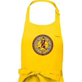 Kuchyňská zástěra Soccer kulatý motiv - Dámská zástěra na vaření - Univerzální velikost ( Žlutá )