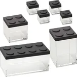 OMADA BRICKSTORE Černé akrylové dózy na potraviny 7 ks.