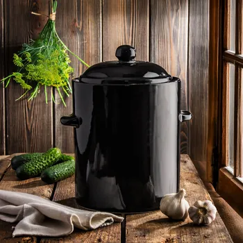 Zelák Keramický sud na kvašení zelí a okurek s hermetickým víkem HEBAN KRYSTYNKA 5,0 l