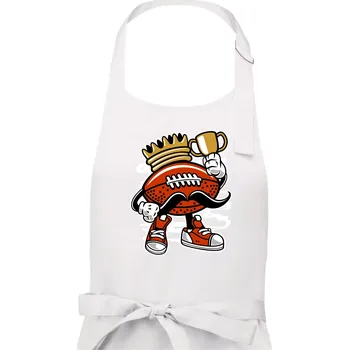 Kuchyňská zástěra Americanos fotbal král - Dámská zástěra na vaření - Univerzální velikost ( Bílá )