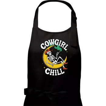 Kuchyňská zástěra Cowgirl Chill - Dámská zástěra na vaření - Univerzální velikost ( Černá )