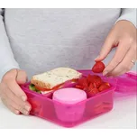 SISTEMA Lunch Bento Cube 1,25 l - obědová krabička / tříkomorová svačinová krabička s nádobkou na omáčku