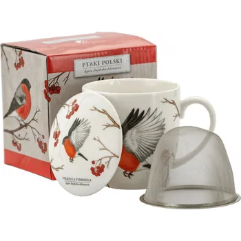 Porcelánový hrníček s čajovým infuzerem a víkem BY AGATA HAJDECKA 380 ml