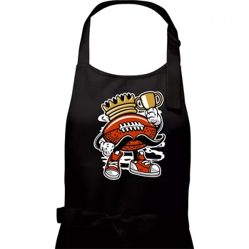 Kuchyňská zástěra Americanos fotbal král - Pánská zástěra na vaření - Univerzální velikost ( Černá )
