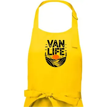 Kuchyňská zástěra Van life a Západ slunce - Dámská zástěra na vaření - Univerzální velikost ( Žlutá )
