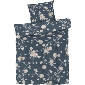 Povlečení LIVARNO home Ložní povlečení z mikrovláknitého saténu, 140 x 200 cm, 70 x 90 cm (navy modrá)