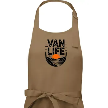 Kuchyňská zástěra Van life a Západ slunce - Dámská zástěra na vaření - Univerzální velikost ( Cappuccino )