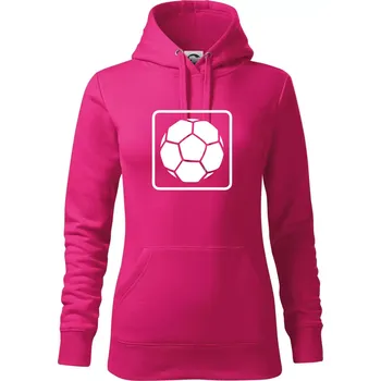 Dámská mikina Fotbalový míč emblem - Mikina dámská Cape s kapucí - 2XL ( Purpurová )
