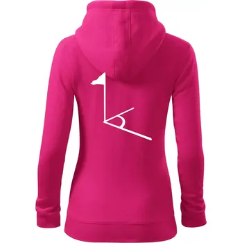 Dámská mikina Rohový praporek - Dámská mikina trendy zipper s kapucí - M ( Purpurová )