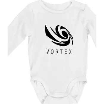 Kojenecké oblečení Vortex logo jednobarevné - Body kojenecké s dlouhým rukávem - Dlouhý r. do 3 měs ( Bílá )