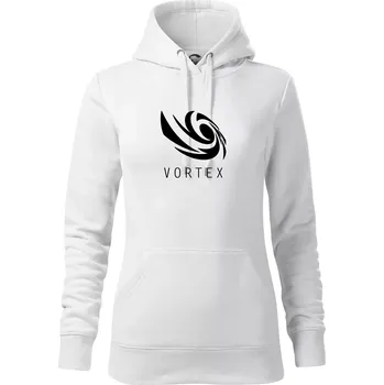 Dámská mikina Vortex logo jednobarevné - Mikina dámská Cape s kapucí - XS ( Bílá )