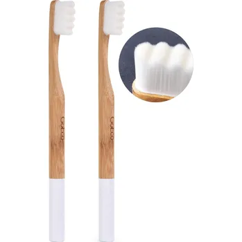 Zubní kartáček SADA 1+1 | GoEco® BAMBOO | zubní kartáček | 10 000 vláken | ultra jemné a husté štětinky | bílý Dedra