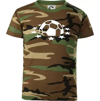 Chlapecké tričko Liga mistrů míč - Dětské maskáčové triko - 146 cm/10 let ( Hnědý maskáč )