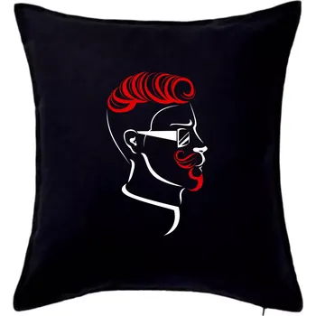Polštář Borec s upraveným vousem - Polštář 50x50 - 50x50 - Pouze potah ( Černá )