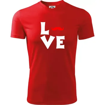 Love mustache - Dětské triko sportovní (dresovina) - 146 cm/10 let ( Červená )