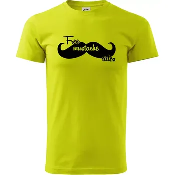 Free Mustache rides - Klasické pánské triko vyšší gramáže - S ( Limetková )