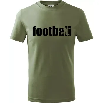 Football nápis - Tričko dětské bavlněné - 146 cm/10 let ( Khaki )