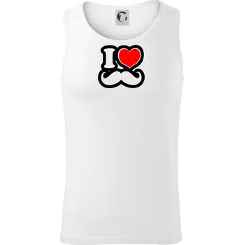 i love mustache - obrys - Tílko pánské Core - XL ( Bílá )