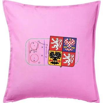 Polštář ČR znak na ledě - Polštář 50x50 - 50x50 - Pouze potah ( Růžová )