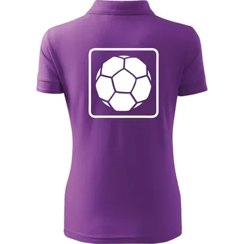 Fotbalový míč emblem - Polokošile dámská Pique Polo - 2XL ( Fialová )