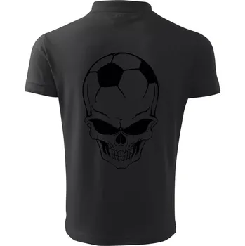 Pánská košile Fotbal lebka míč - Polokošile pánská Pique Polo 203 - S ( Dřevěné uhlí )
