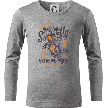 Chlapecké tričko Pedal Pusher - Triko dětské Long Sleeve - 122 cm/6 let ( Tmavě šedý melír )