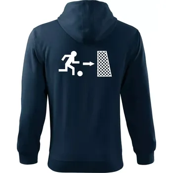 Pánská mikina Únik fotbal - Mikina s kapucí na zip trendy zipper - S ( Námořní modrá (velmi tmavá - téměř černá) )