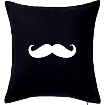 Polštář Mustache - knírek - Polštář 50x50 - 50x50 - Pouze potah ( Černá )