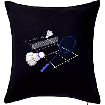 Polštář Badminton - hřiště - Polštář 50x50 - 50x50 - Pouze potah ( Černá )