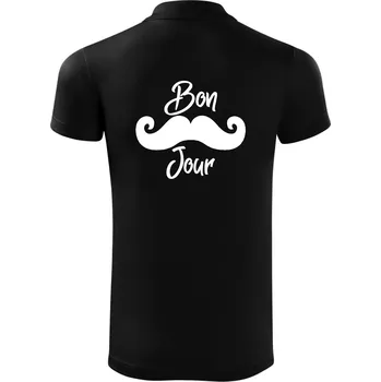 Pánská košile Mustache Bon Jour - Polokošile Victory sportovní (dresovina) - M ( Černá )