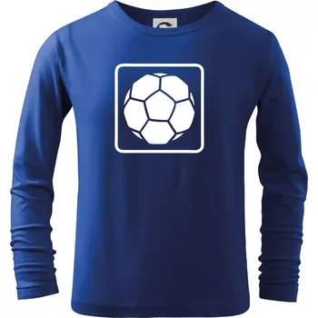 Chlapecké tričko Fotbalový míč emblem - Triko dětské Long Sleeve - 158 cm/12 let ( Královská modrá )