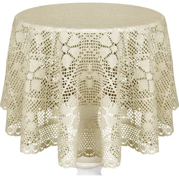 ubrus JEDEKA 559 bavlněný ubrus kulatý béžový 180 cm