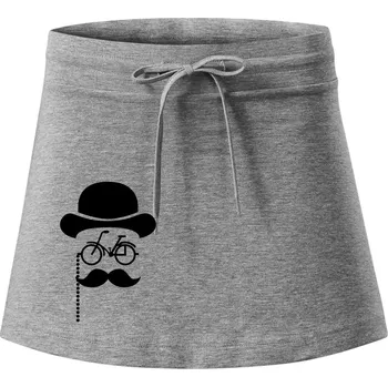 Dámská sukně Mustache kolo - Sportovní sukně - two in one - L ( Tmavě šedý melír )